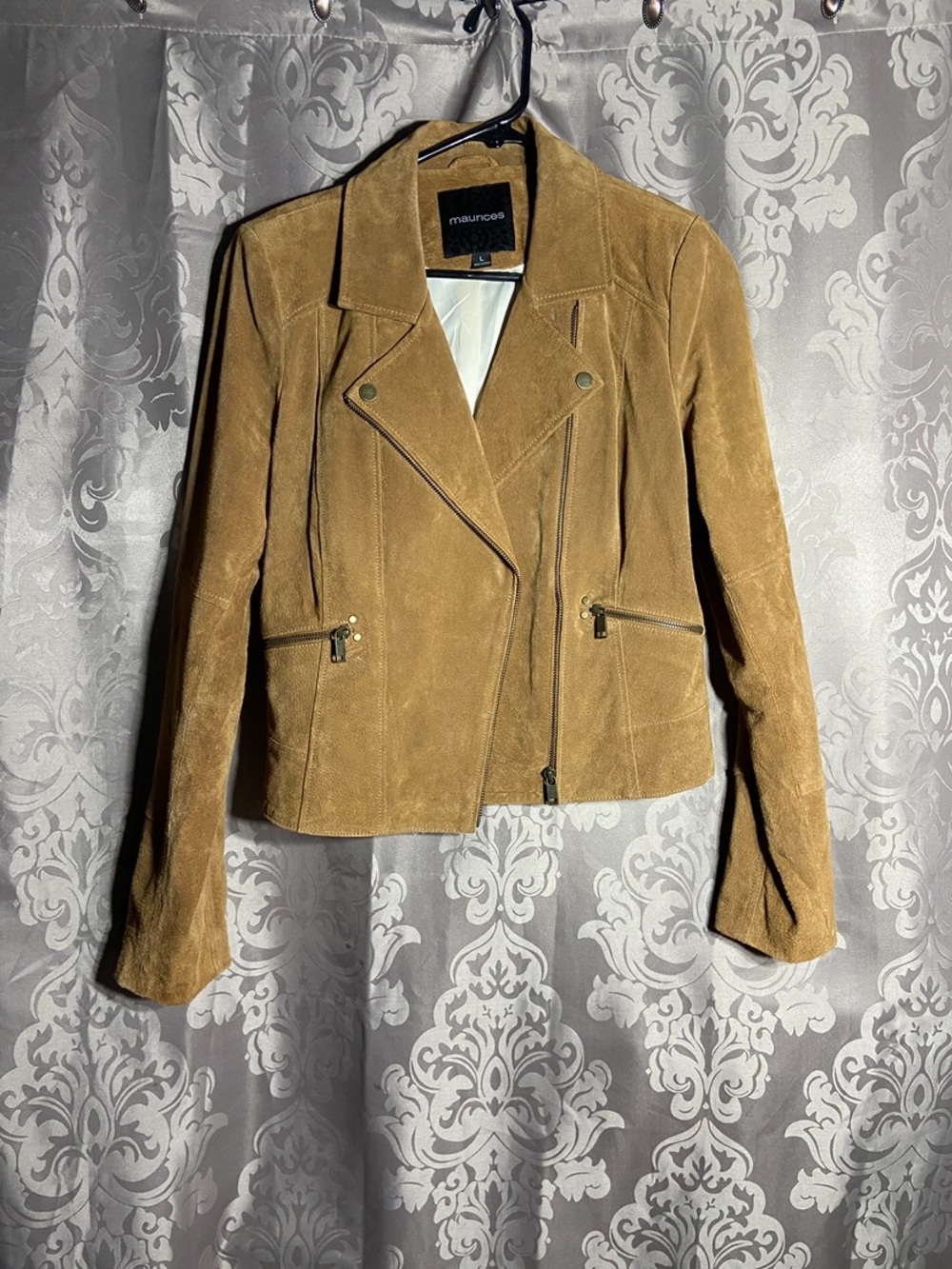 NWOT Maurices Suede Moto Jacket in Tan